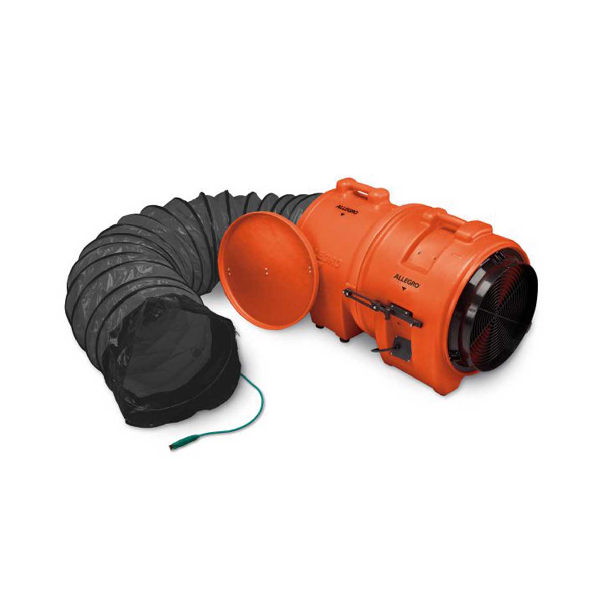 16″ Axial Explosion-Proof (EX) Plastic Blower w/ Canister & 25′ Ducting. Part: ALL-9558-25. Pkg: 1