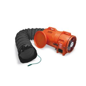 12″ Axial Explosion-Proof (EX) Plastic Blower w/ Canister & 25′ Ducting, 220V/50 Hz. Part: ALL-9548-25E. Pkg: 1