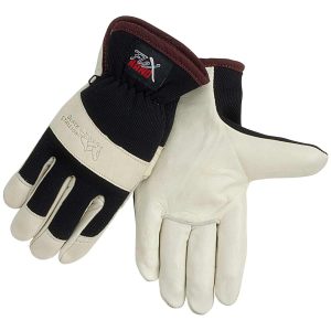GRAIN COWHIDE WITH SPANDEX BACK ERGONOMIC DRIVER’S STYLE GLOVES. Pack 12. 19CXL