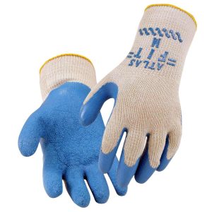 NATURAL RUBBER COATED — COTTON/POLY STRING KNIT SYNTHETIC GLOVES. Pack 12. 2300XL