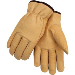 GRAIN PIGSKIN — ELASTIC WRIST INSULATED DRIVER’S STYLE GLOVES. Pack 12. 9PWXXL
