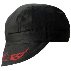 BSX BLACK – RED FLAME LOGO ARMORCAP WELDING CAP. Pack 12. BC5W-BK