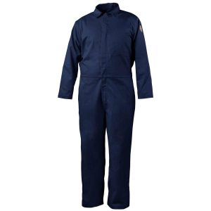 7 OZ FLAME-RESISTANT COTTON COVERALLS (NAVY). Pack 1. CF2117-NV-XLG
