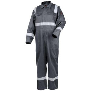 9 OZ FLAME-RESISTANT COTTON REFLECTIVE TAPE COVERALLS (GRAY). Pack 1. CF2216-GY-XLG