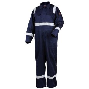 9 OZ FLAME-RESISTANT COTTON REFLECTIVE TAPE COVERALLS (NAVY). Pack 1. CF2216-NV-XLG