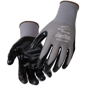 NITRILE COATED PALM NYLON KNIT GLOVES. Pack 12. GC2030-GY-XLG