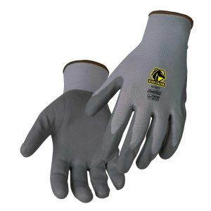 NITRILE FOAM COATED PALM NYLON KNIT GLOVES. Pack 12. GC2037-GY-XLG
