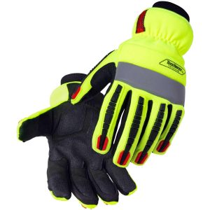 TOOLHANDZ® HI-VIS SYNTHETIC LEATHER WINTER GLOVES. Pack 6. GW1010-HB-XLG