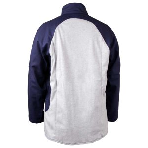 STRETCH-BACK FR COTTON NAVY-GRAY WELDING JACKET – 32″ LENGTH. Pack 1. JF1625-NG-XLG