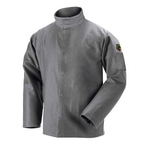 9 OZ DELUXE FLAME RESISTANT COTTON WELDING JACKET – NFPA 2112, NFPA 70E. Pack 1. JF2220-GY-XLG