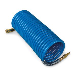 AIR HOSE COILED 25′ 3/8´´ ID w/1/4´´ IND INTG FTNG. Part: 270408